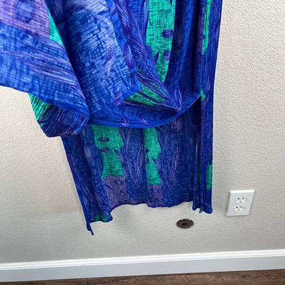 Drapers & Damons Blue Multi Crinkle Floral Sleeveless Midi Shift Dress Plus 14W - Picture 7 of 13